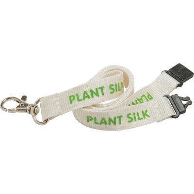 Image of Promotional 15mm Plant Silk Lanyard - Natural col