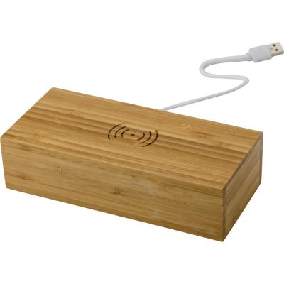 Image of Bamboo wireless charger and clock