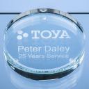 Image of 9cm x 18mm Clear Glass Round Paperweight